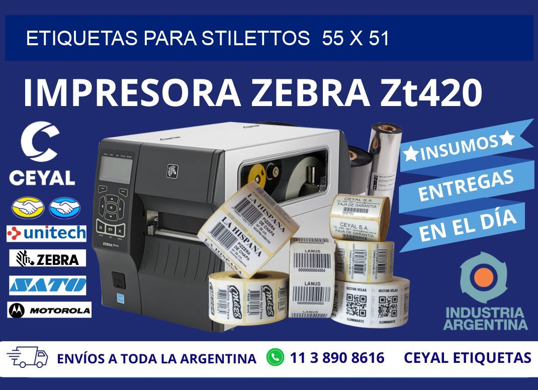ETIQUETAS PARA STILETTOS  55 x 51