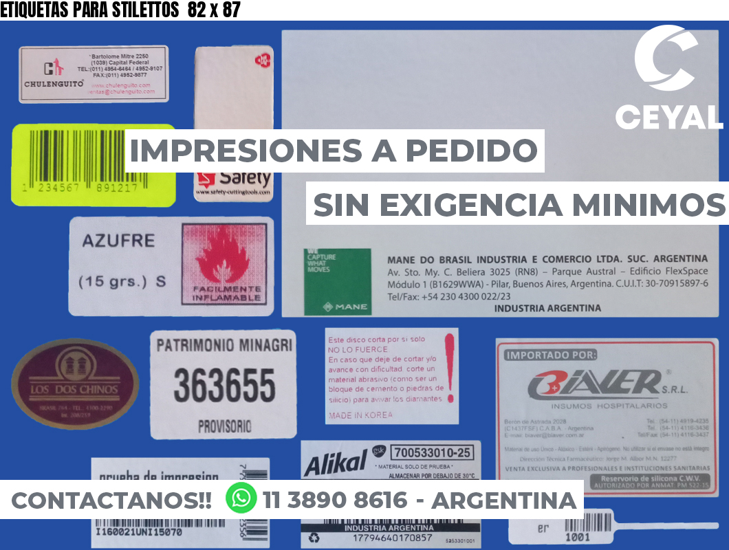 ETIQUETAS PARA STILETTOS  82 x 87