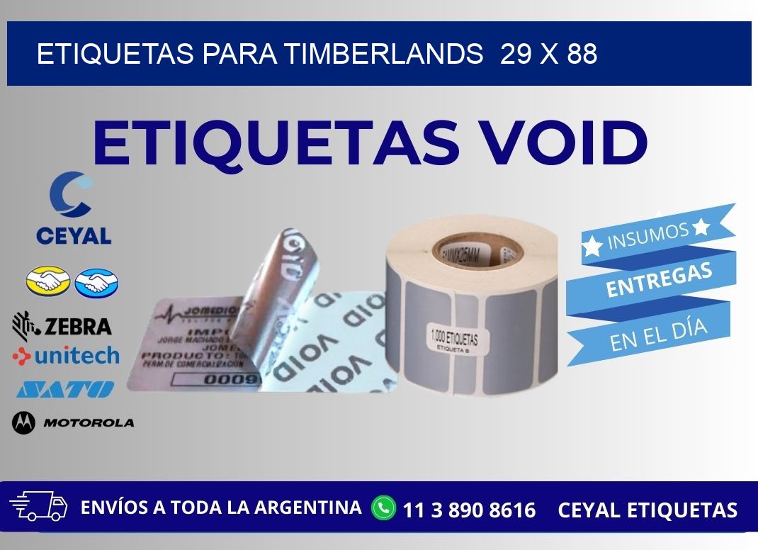 ETIQUETAS PARA TIMBERLANDS  29 x 88