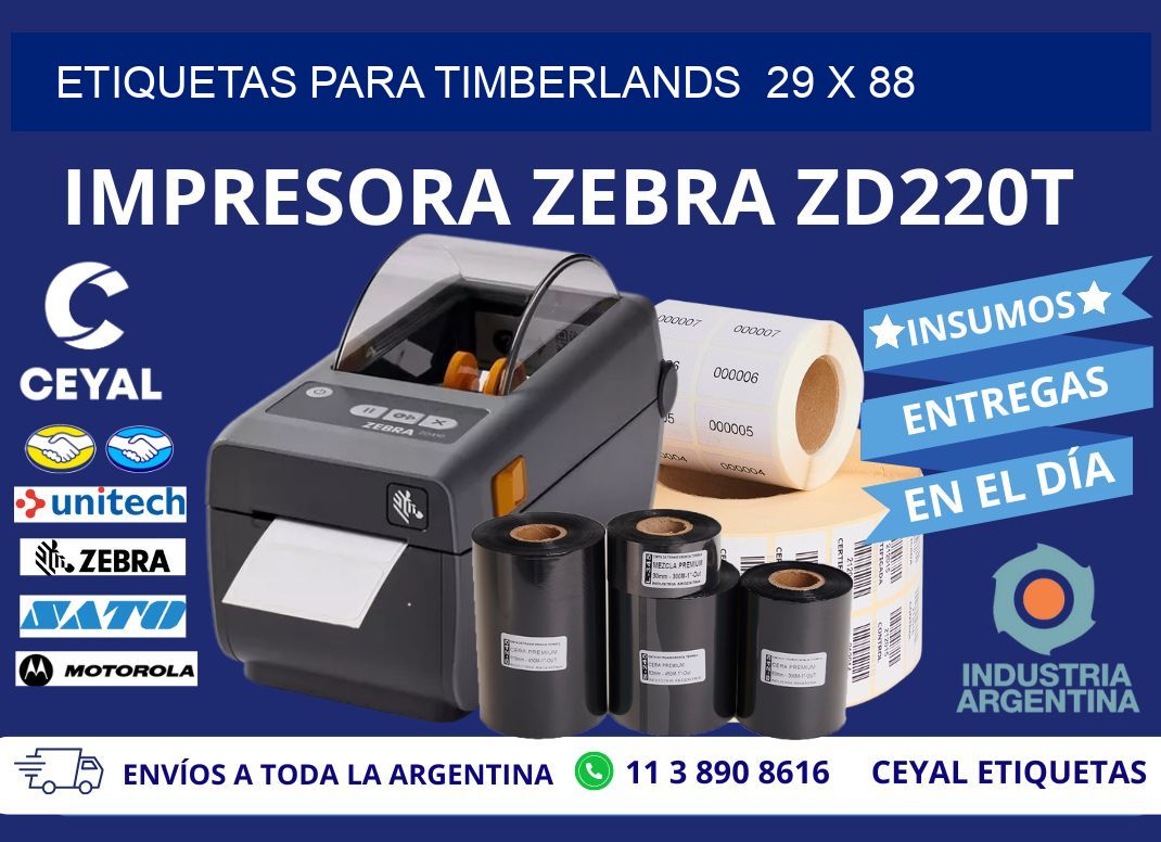 ETIQUETAS PARA TIMBERLANDS  29 x 88