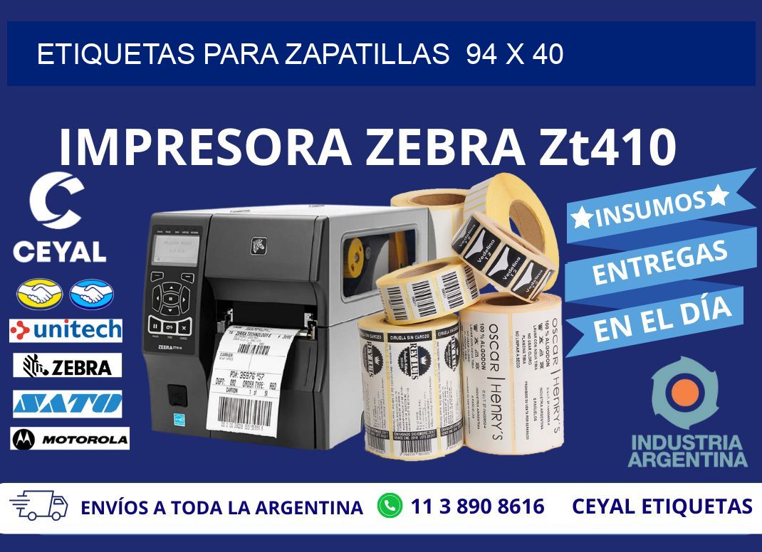 ETIQUETAS PARA ZAPATILLAS  94 x 40