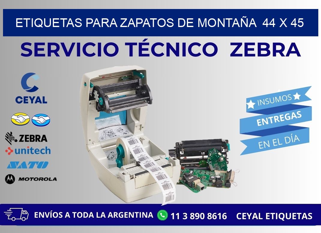ETIQUETAS PARA ZAPATOS DE MONTAÑA  44 x 45