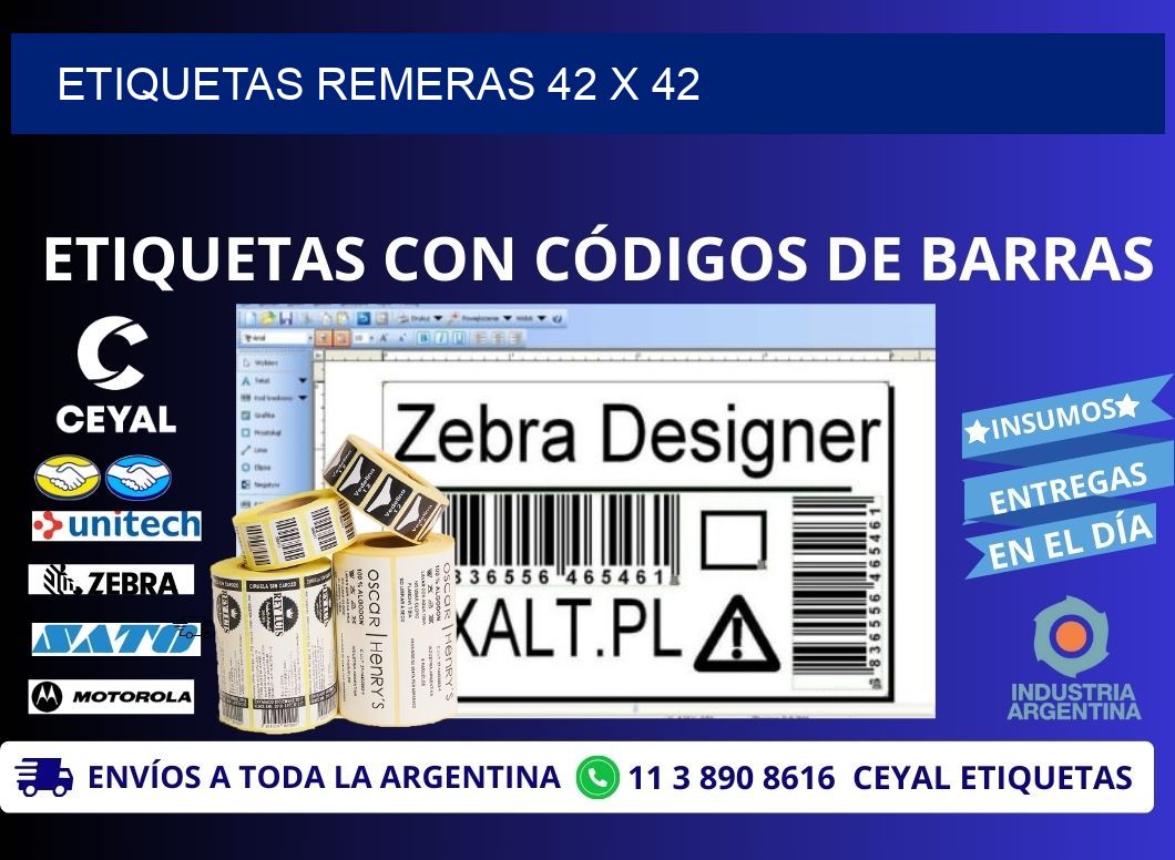 ETIQUETAS REMERAS 42 x 42