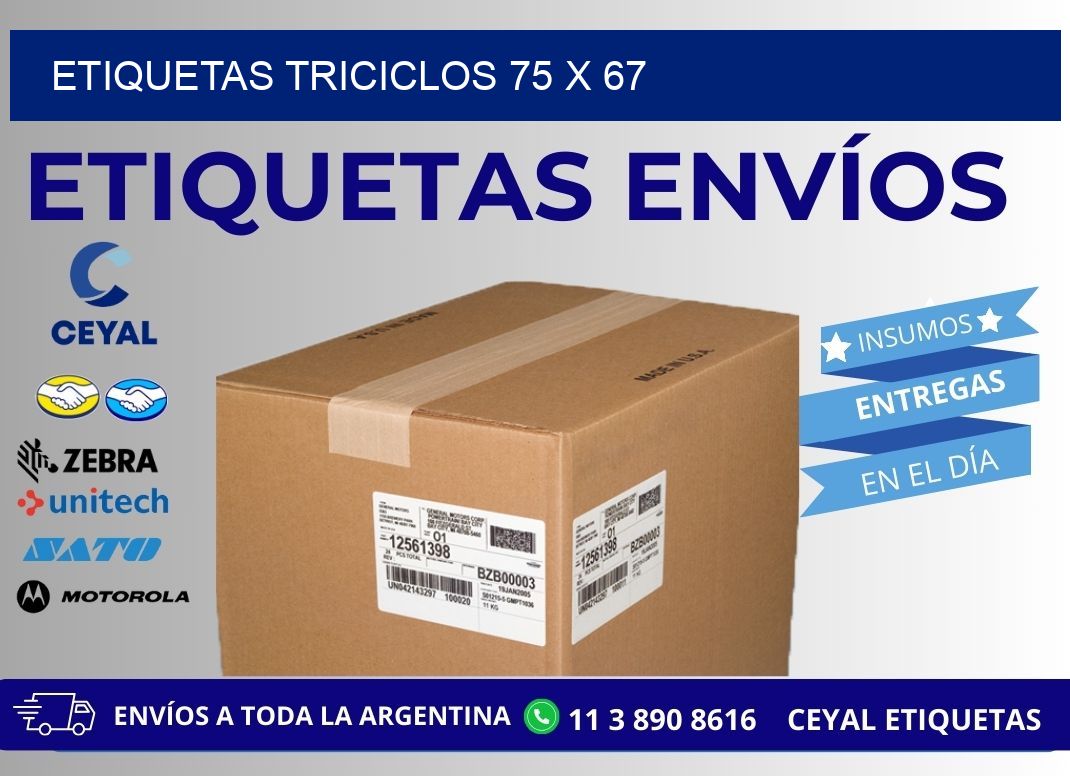 ETIQUETAS TRICICLOS 75 x 67