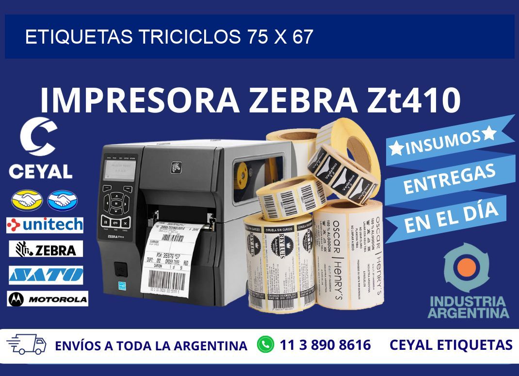 ETIQUETAS TRICICLOS 75 x 67