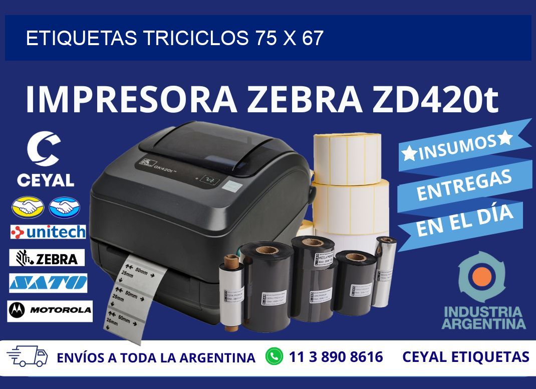 ETIQUETAS TRICICLOS 75 x 67