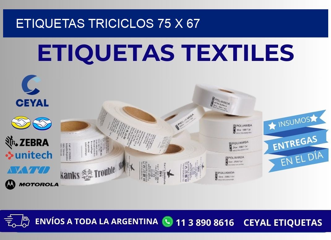 ETIQUETAS TRICICLOS 75 x 67