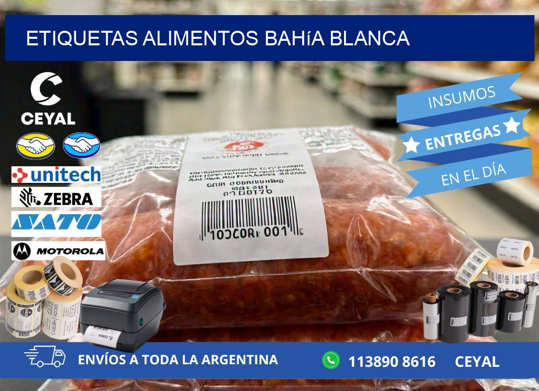 Etiquetas alimentos Bahía Blanca