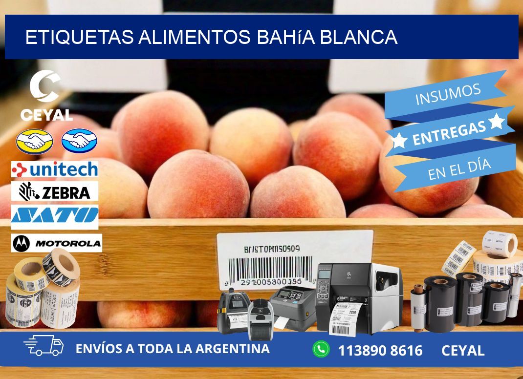 Etiquetas alimentos Bahía Blanca