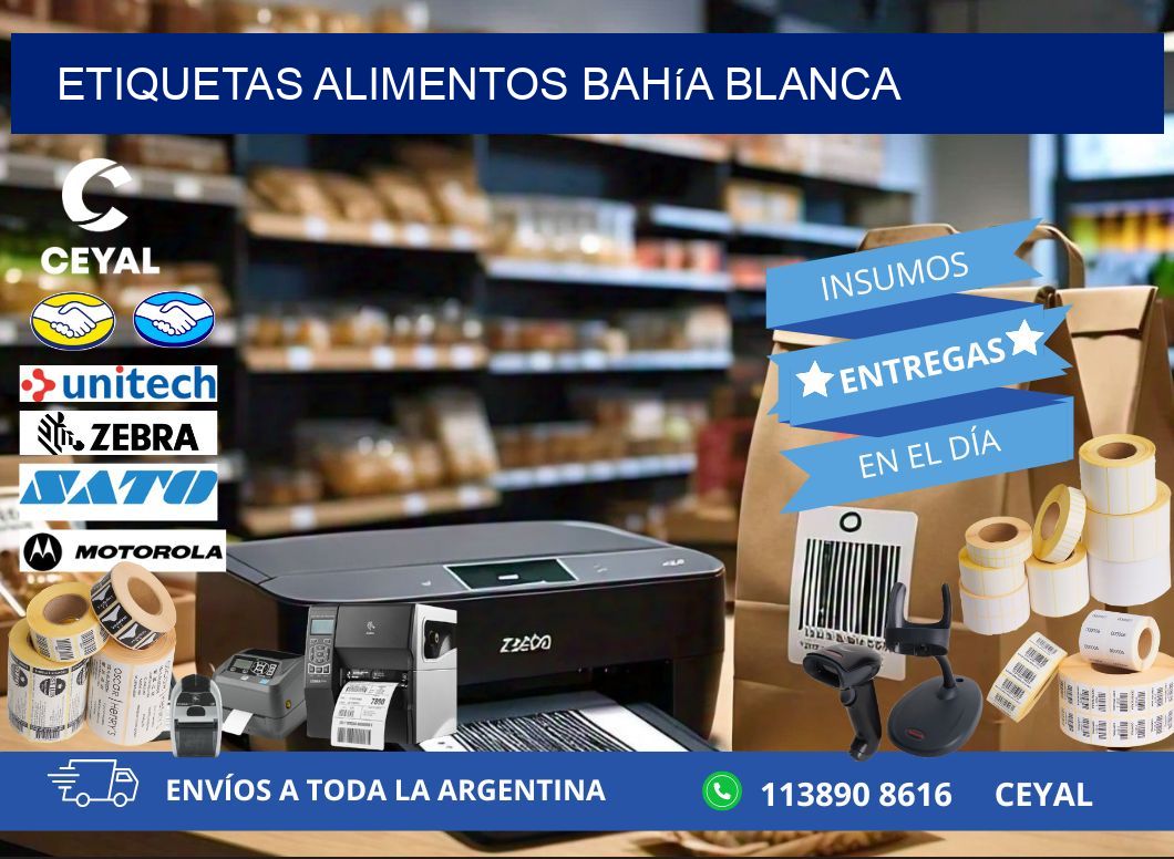 Etiquetas alimentos Bahía Blanca