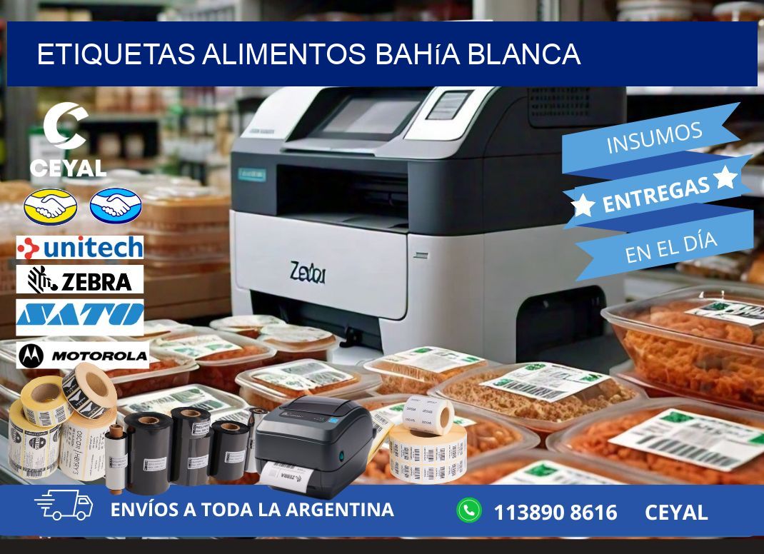 Etiquetas alimentos Bahía Blanca