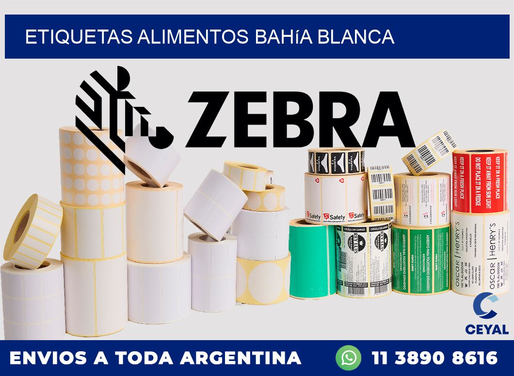 Etiquetas alimentos Bahía Blanca
