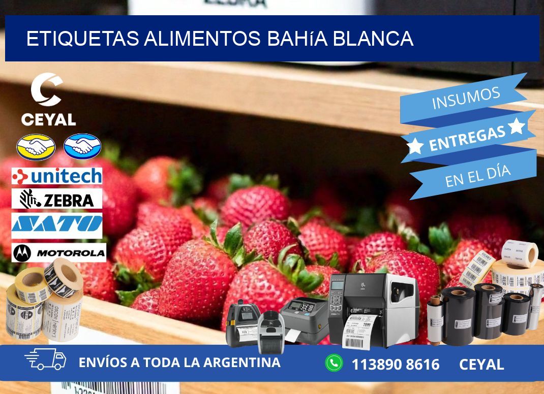 Etiquetas alimentos Bahía Blanca