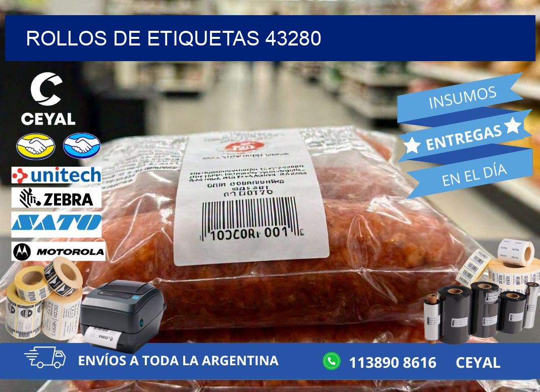 ROLLOS DE ETIQUETAS 43280
