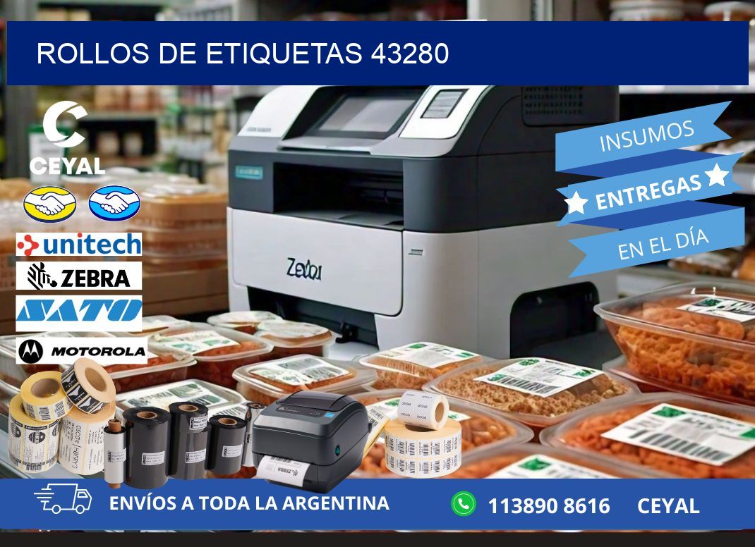 ROLLOS DE ETIQUETAS 43280