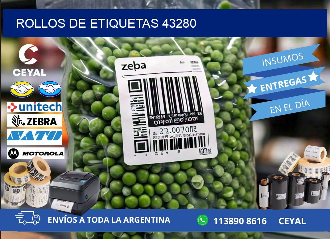 ROLLOS DE ETIQUETAS 43280