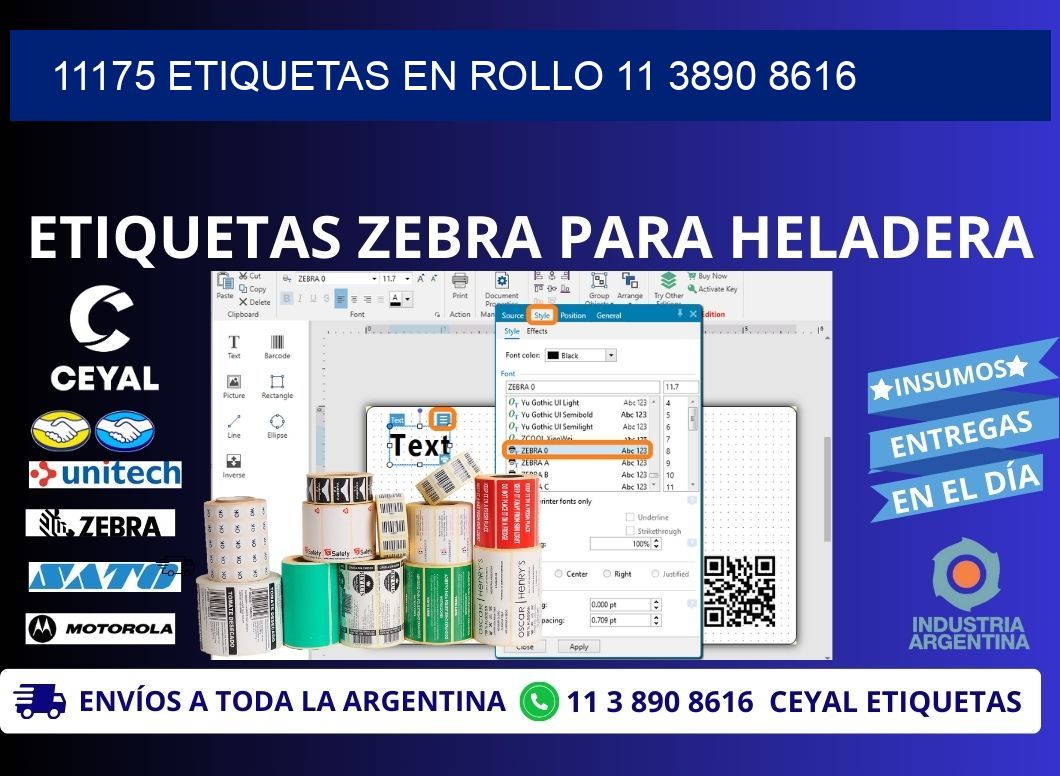 11175 ETIQUETAS EN ROLLO 11 3890 8616