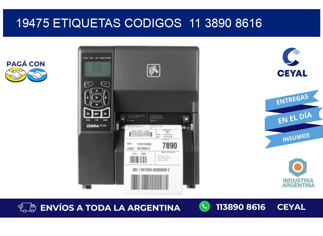 19475 ETIQUETAS CODIGOS  11 3890 8616
