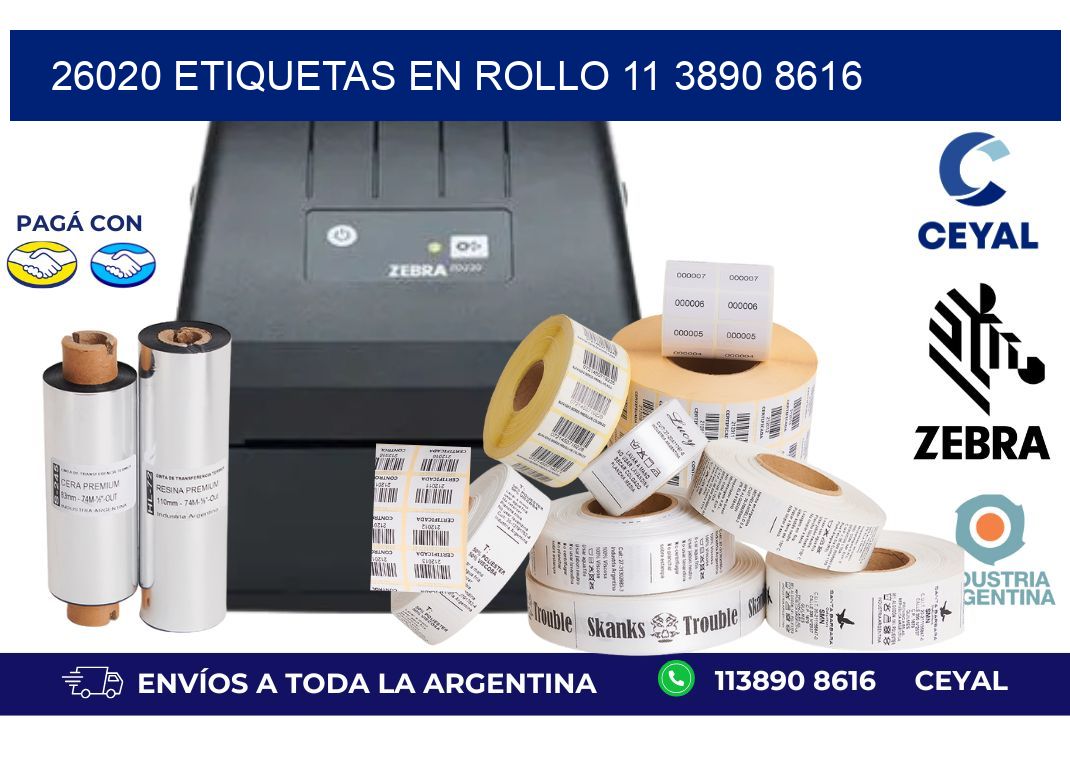 26020 ETIQUETAS EN ROLLO 11 3890 8616