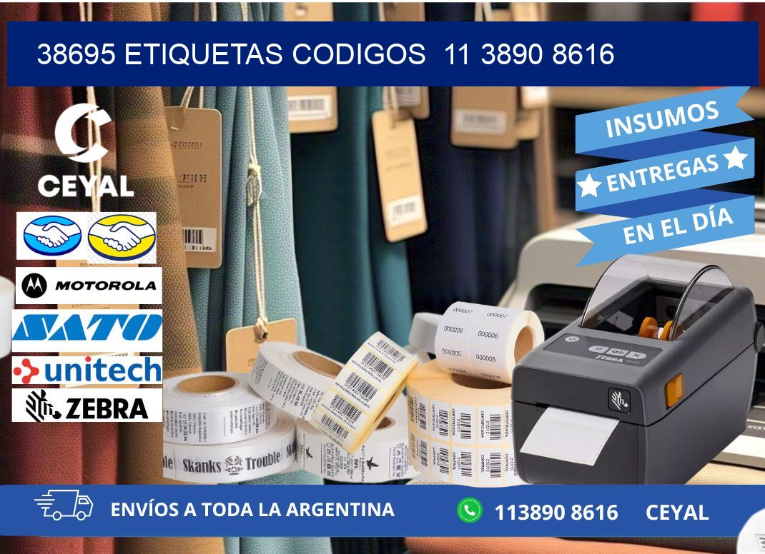 38695 ETIQUETAS CODIGOS  11 3890 8616