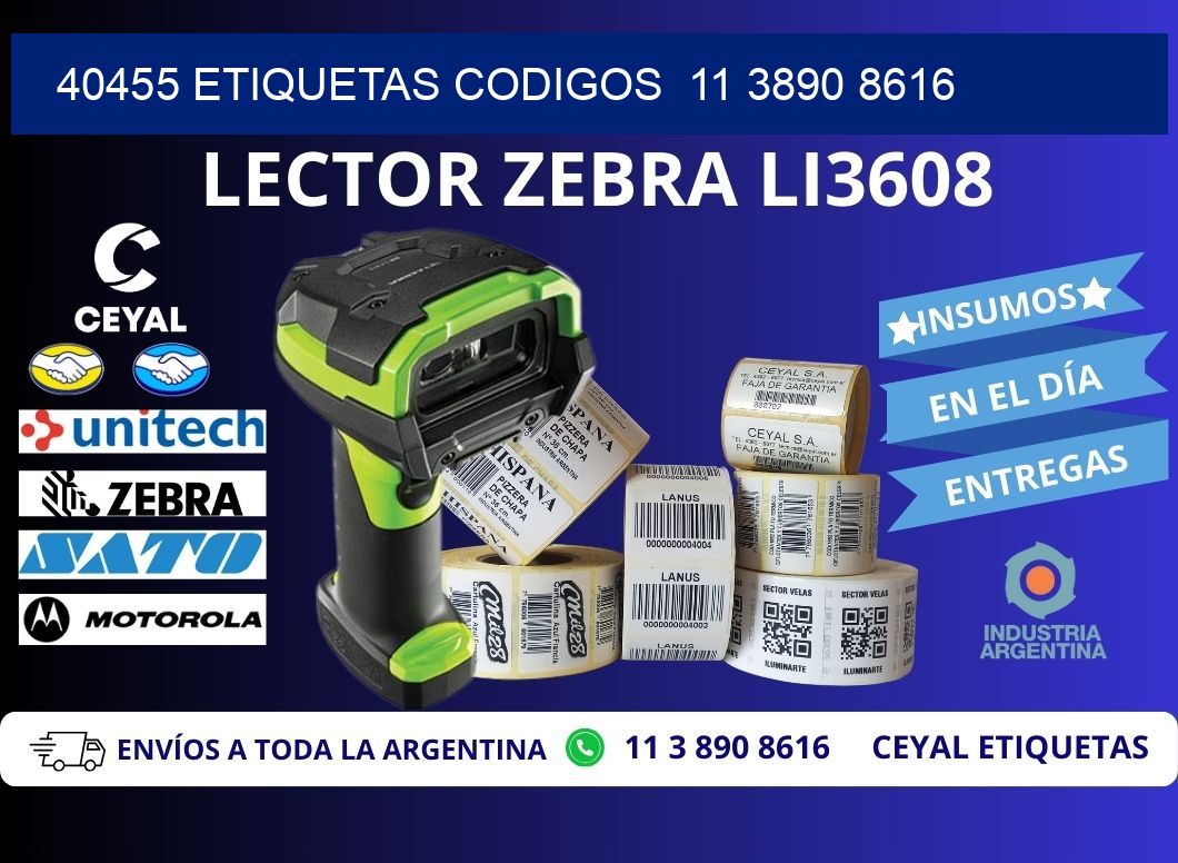 40455 ETIQUETAS CODIGOS  11 3890 8616