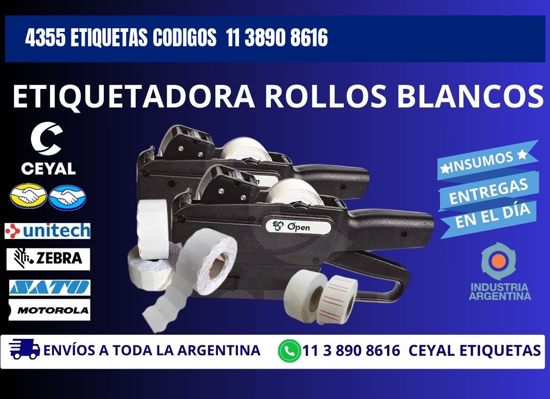 4355 ETIQUETAS CODIGOS  11 3890 8616