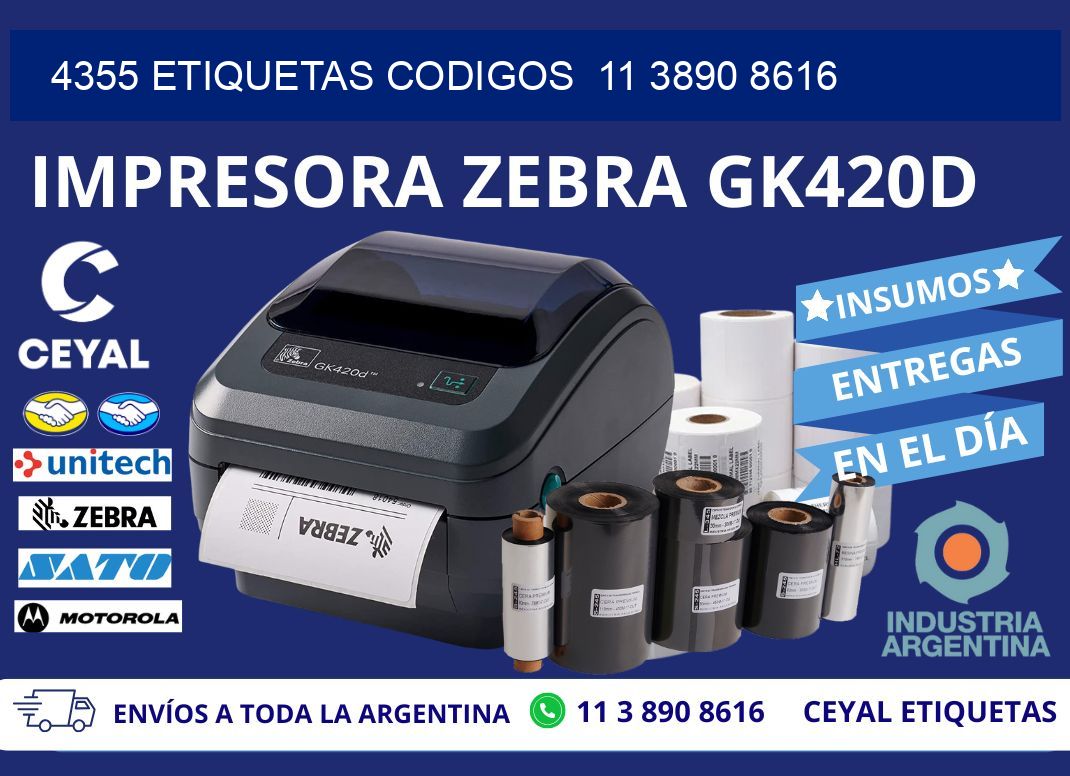 4355 ETIQUETAS CODIGOS  11 3890 8616