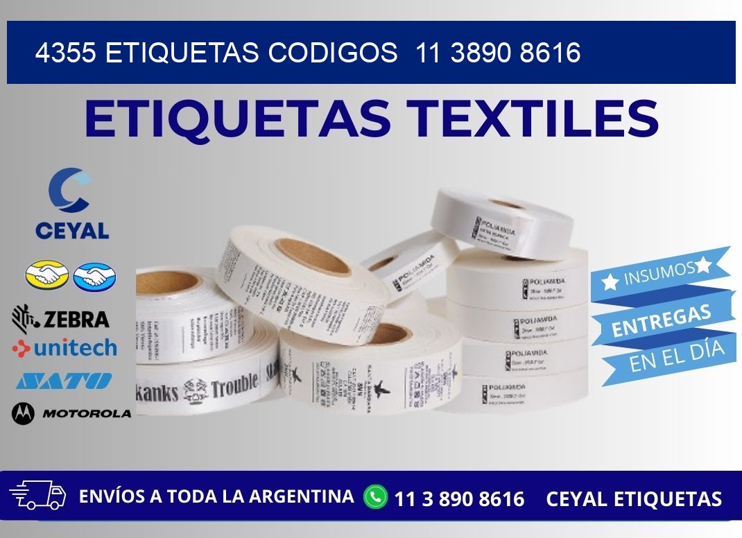 4355 ETIQUETAS CODIGOS  11 3890 8616