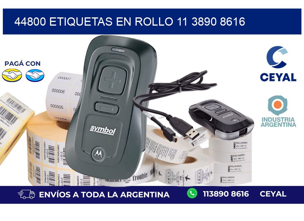 44800 ETIQUETAS EN ROLLO 11 3890 8616