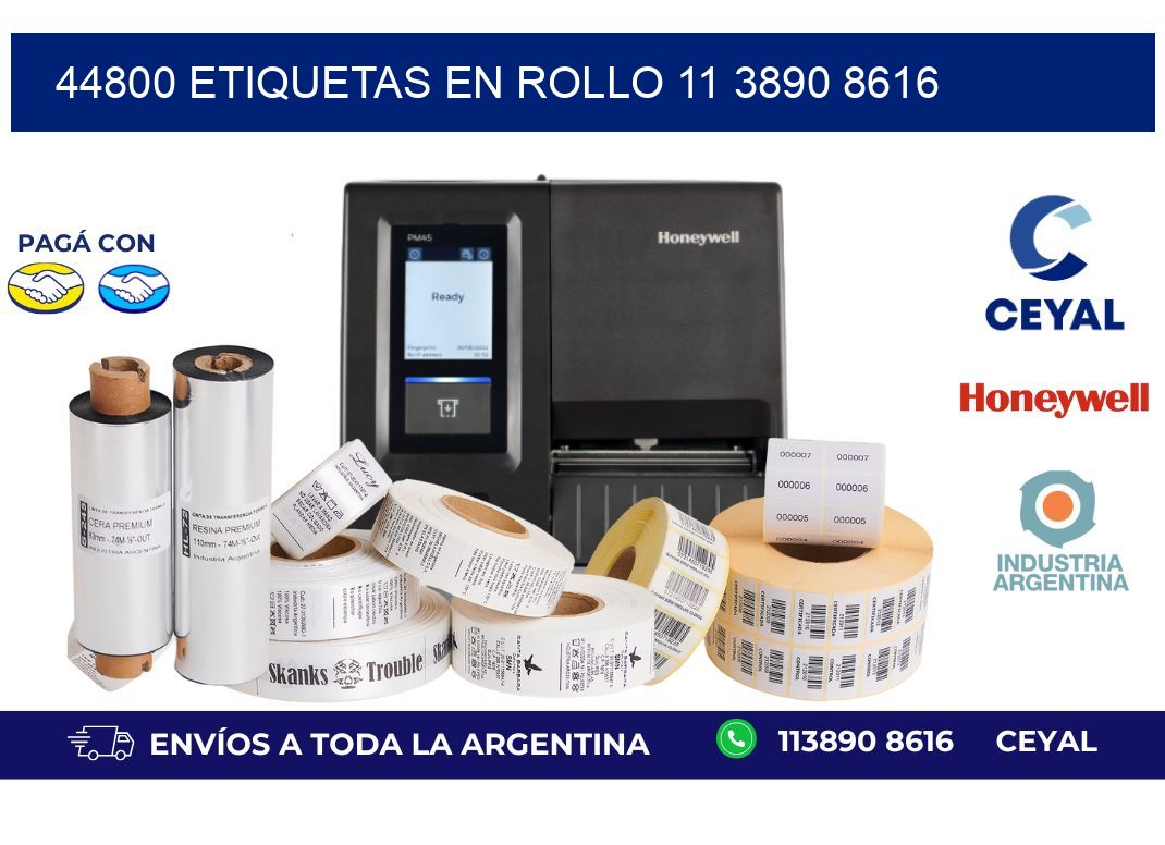 44800 ETIQUETAS EN ROLLO 11 3890 8616