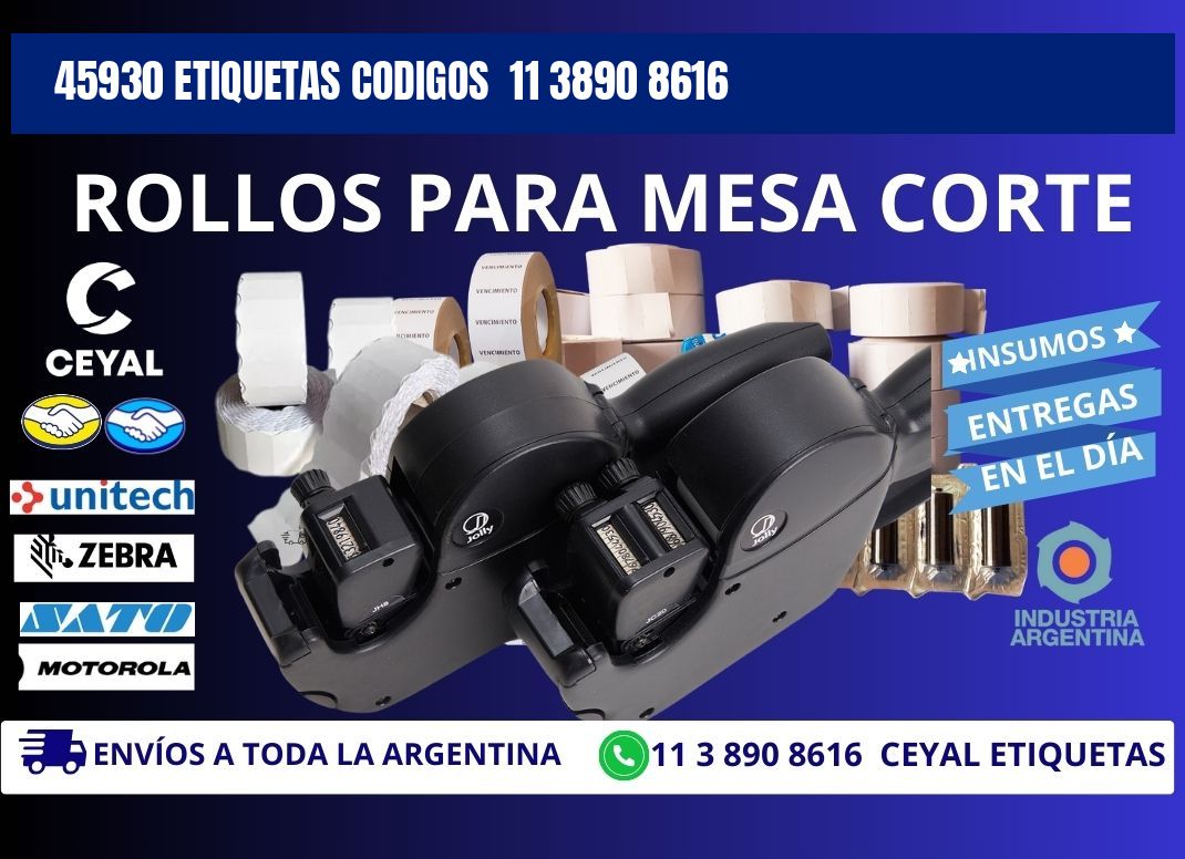 45930 ETIQUETAS CODIGOS  11 3890 8616