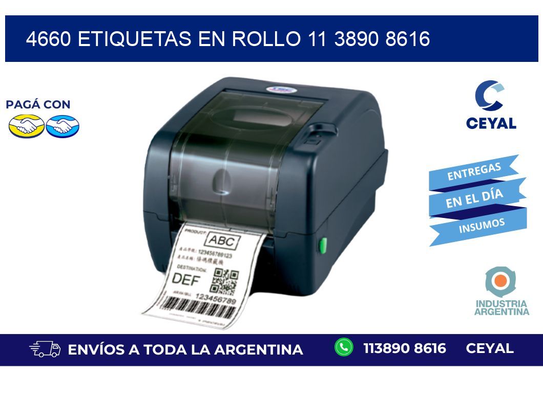 4660 ETIQUETAS EN ROLLO 11 3890 8616