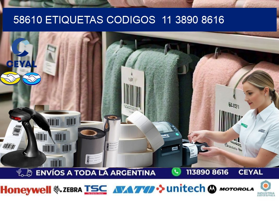 58610 ETIQUETAS CODIGOS  11 3890 8616