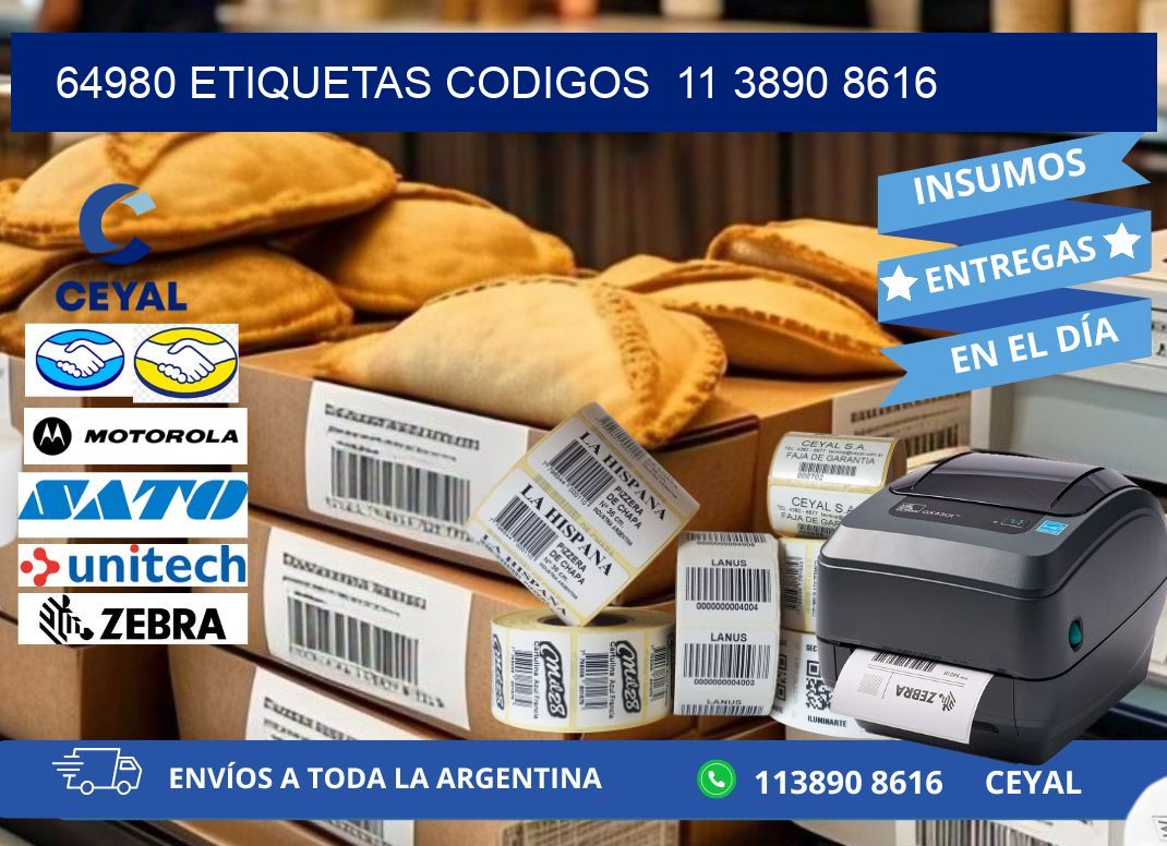 64980 ETIQUETAS CODIGOS  11 3890 8616