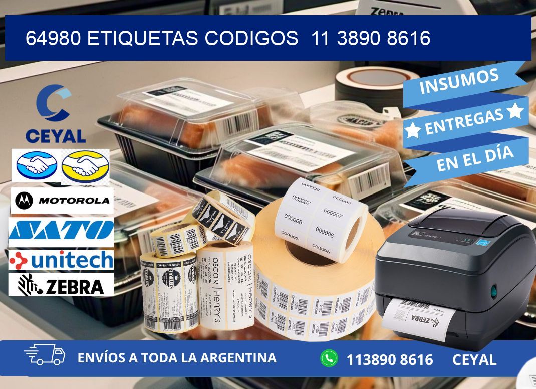 64980 ETIQUETAS CODIGOS  11 3890 8616