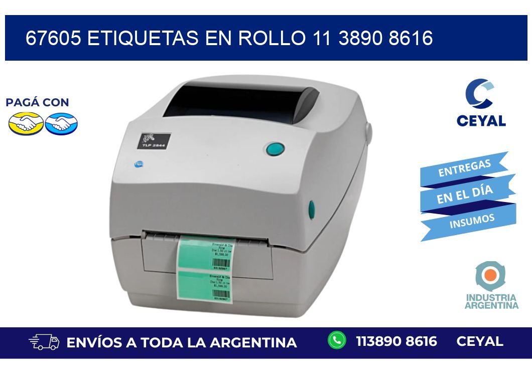 67605 ETIQUETAS EN ROLLO 11 3890 8616