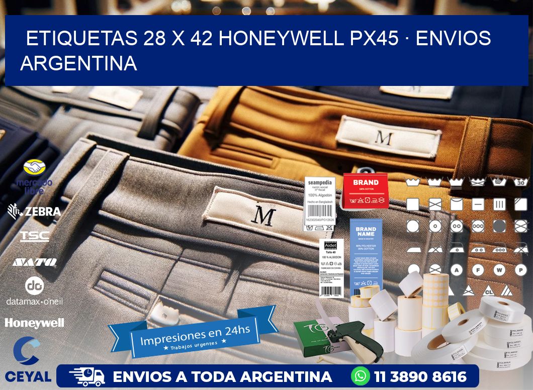 ETIQUETAS 28 x 42 HONEYWELL PX45 · ENVIOS ARGENTINA