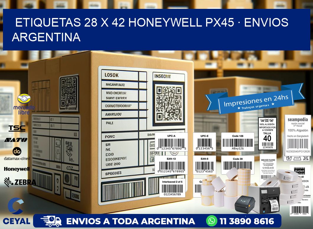 ETIQUETAS 28 x 42 HONEYWELL PX45 · ENVIOS ARGENTINA