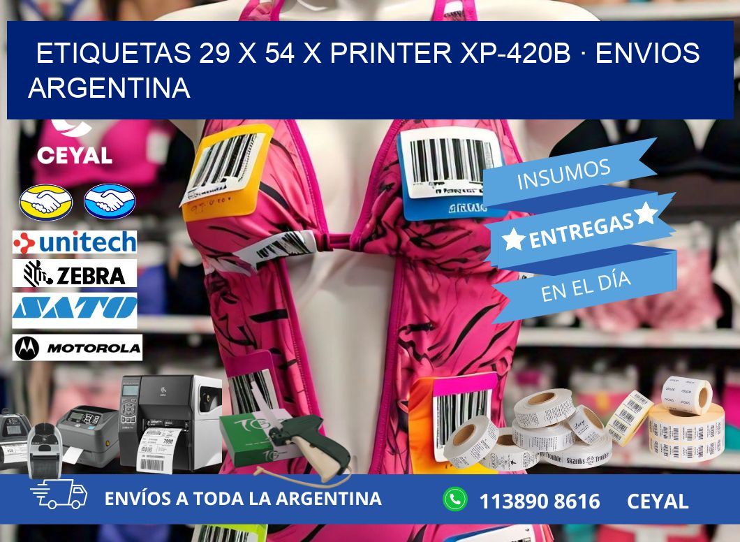 ETIQUETAS 29 x 54 X PRINTER XP-420B · ENVIOS ARGENTINA