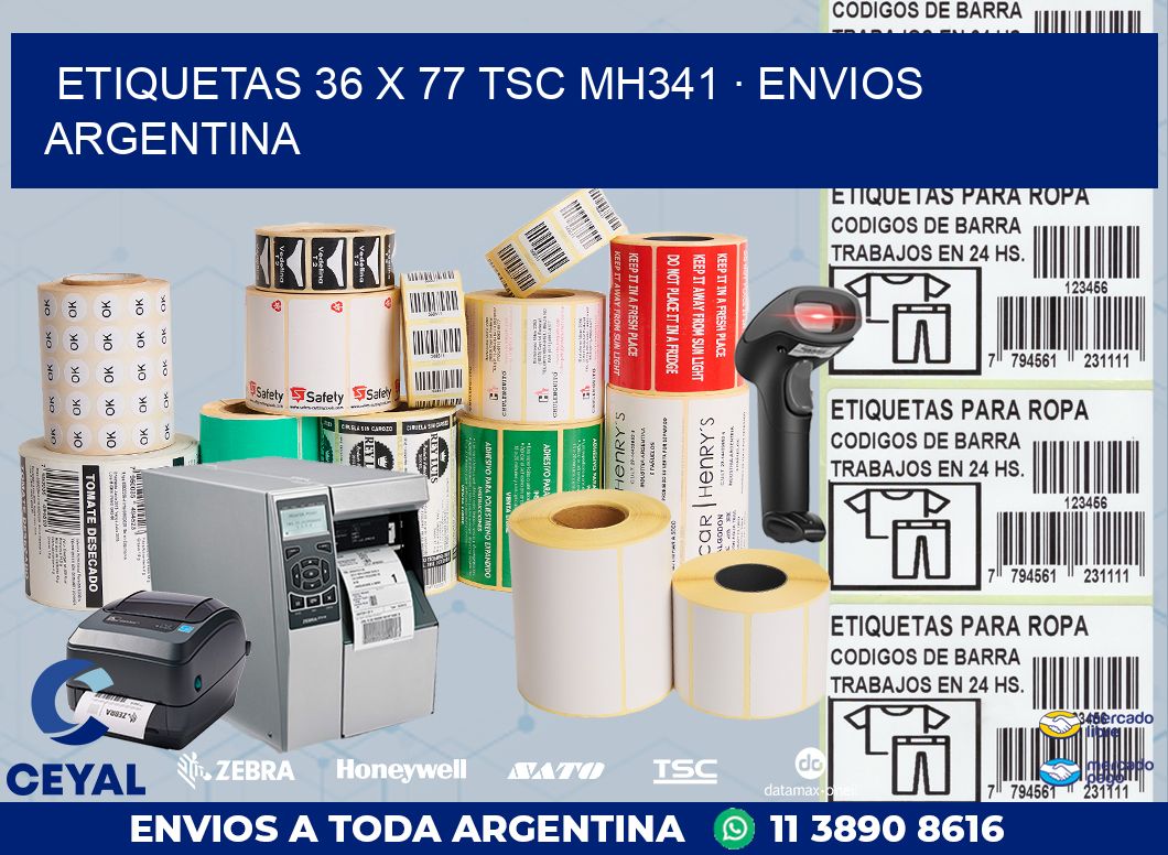 ETIQUETAS 36 x 77 TSC MH341 · ENVIOS ARGENTINA