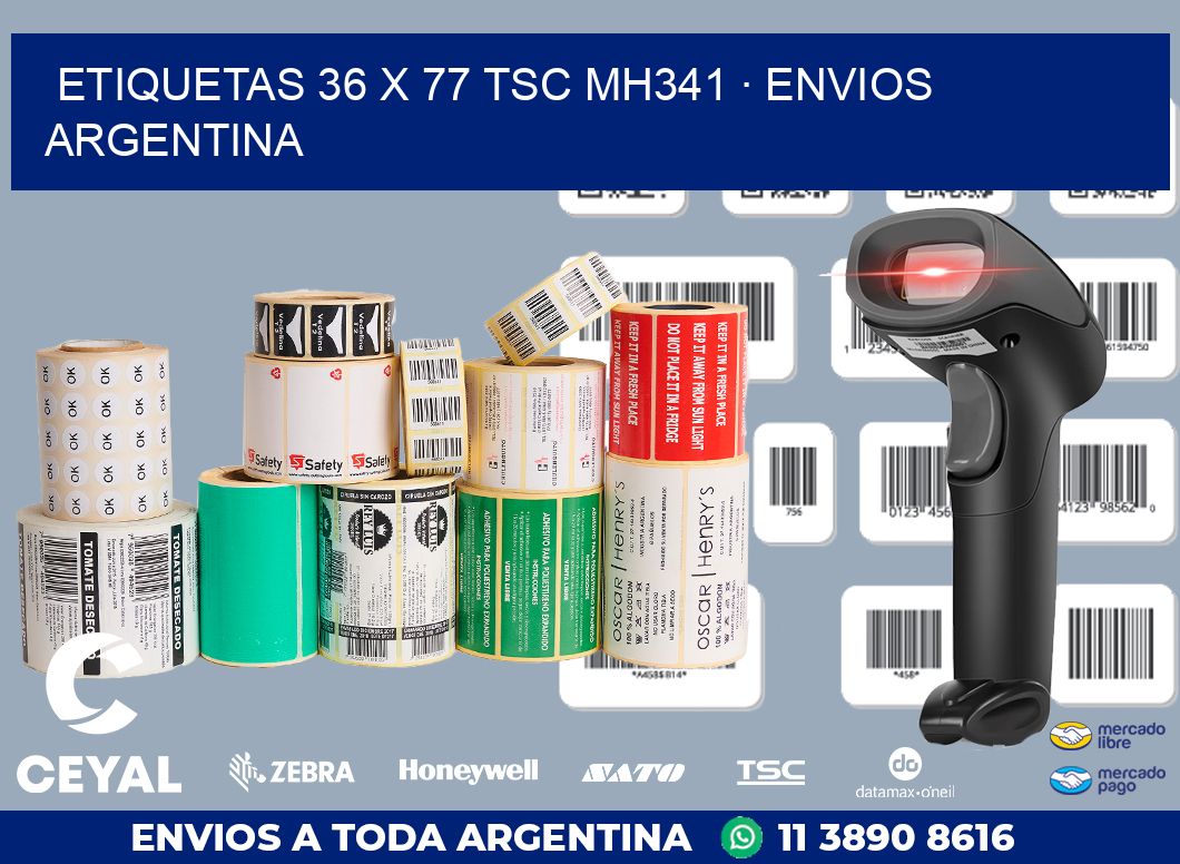 ETIQUETAS 36 x 77 TSC MH341 · ENVIOS ARGENTINA
