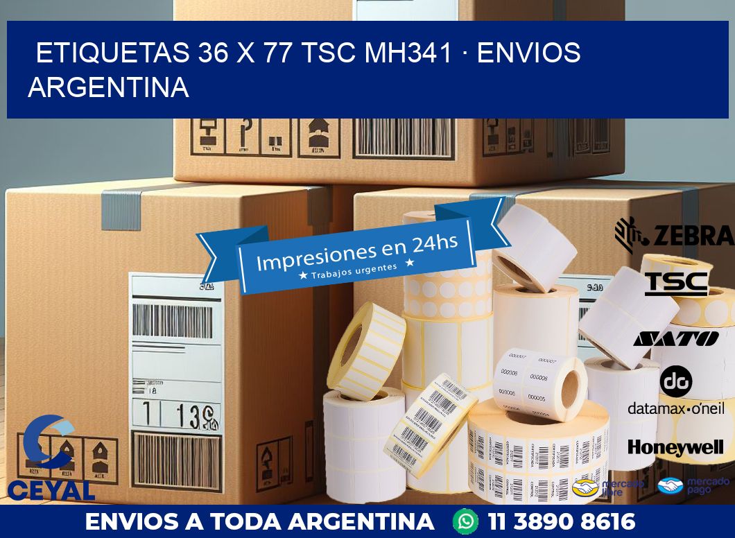 ETIQUETAS 36 x 77 TSC MH341 · ENVIOS ARGENTINA