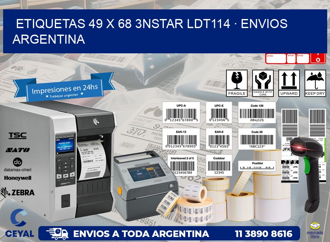 ETIQUETAS 49 x 68 3NSTAR LDT114 · ENVIOS ARGENTINA