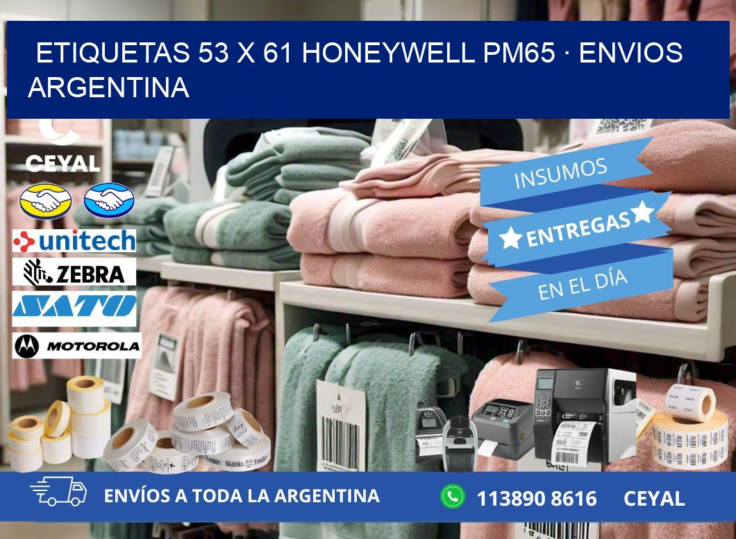 ETIQUETAS 53 x 61 HONEYWELL PM65 · ENVIOS ARGENTINA