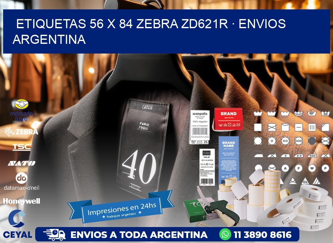 ETIQUETAS 56 x 84 ZEBRA ZD621R · ENVIOS ARGENTINA