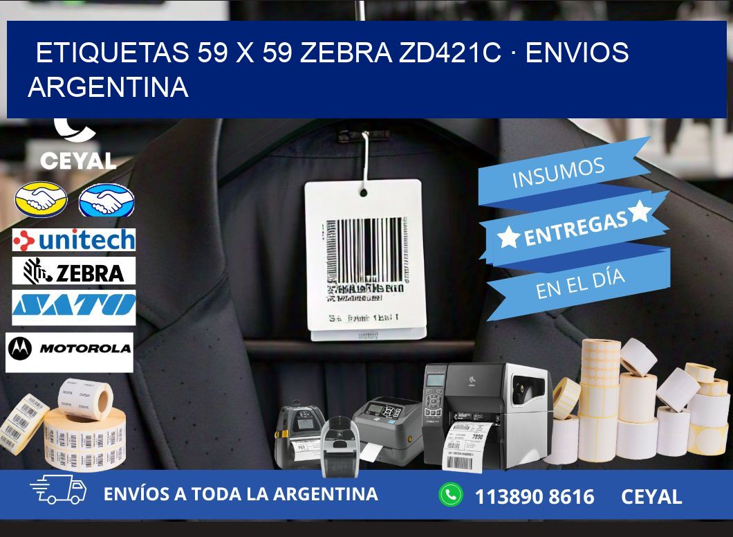 ETIQUETAS 59 x 59 ZEBRA ZD421C · ENVIOS ARGENTINA