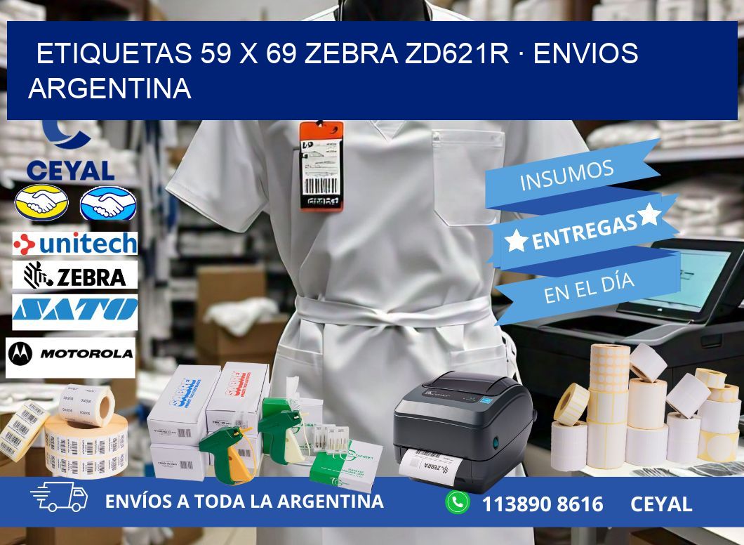 ETIQUETAS 59 x 69 ZEBRA ZD621R · ENVIOS ARGENTINA