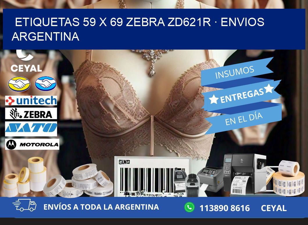 ETIQUETAS 59 x 69 ZEBRA ZD621R · ENVIOS ARGENTINA
