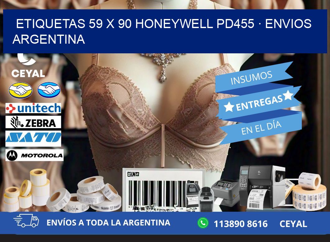 ETIQUETAS 59 x 90 HONEYWELL PD455 · ENVIOS ARGENTINA