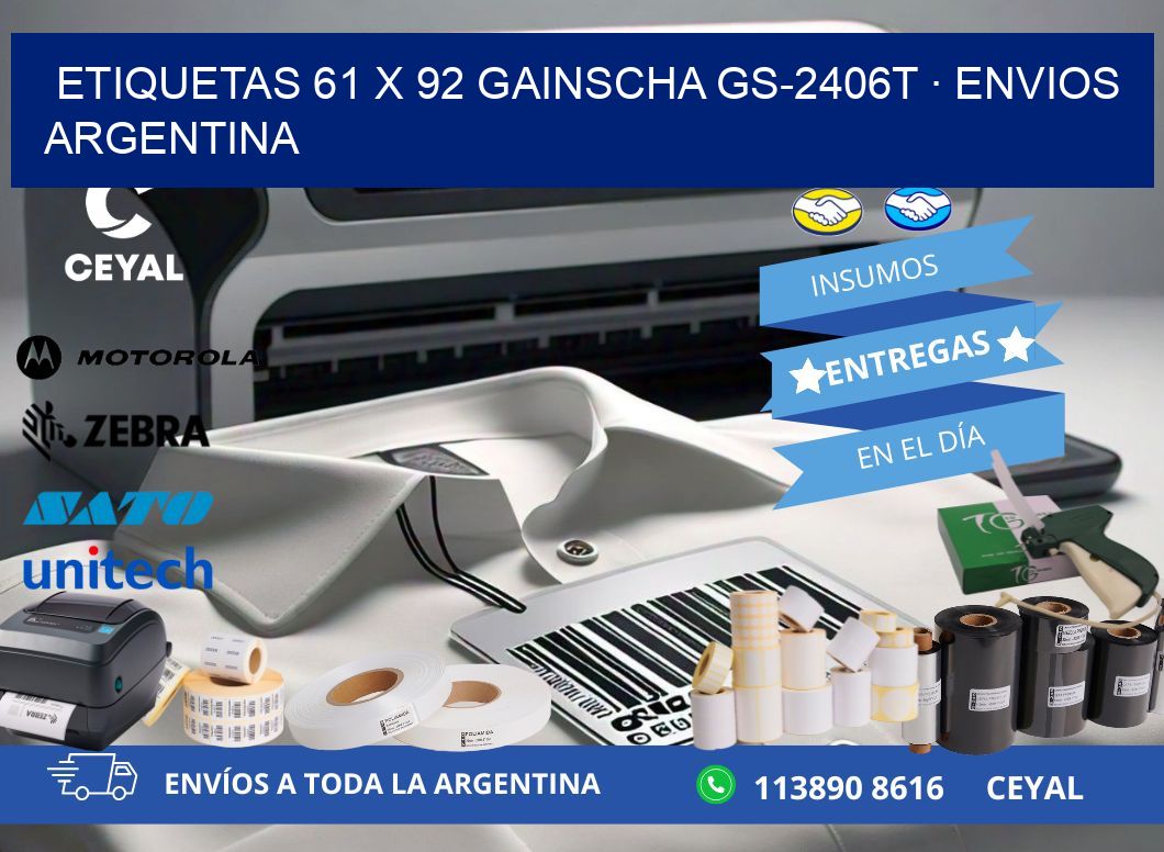 ETIQUETAS 61 x 92 GAINSCHA GS-2406T · ENVIOS ARGENTINA